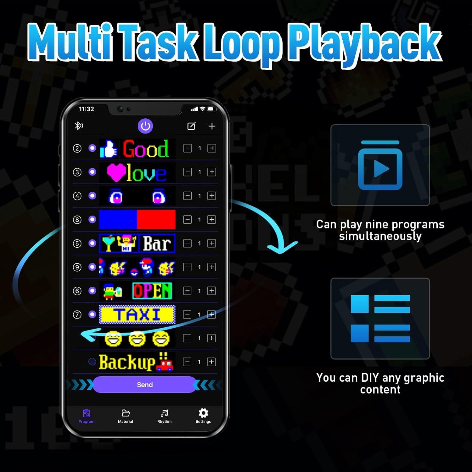 Señal LED Programable GOTUS 17.78x7.62cm Control APP Bluetooth