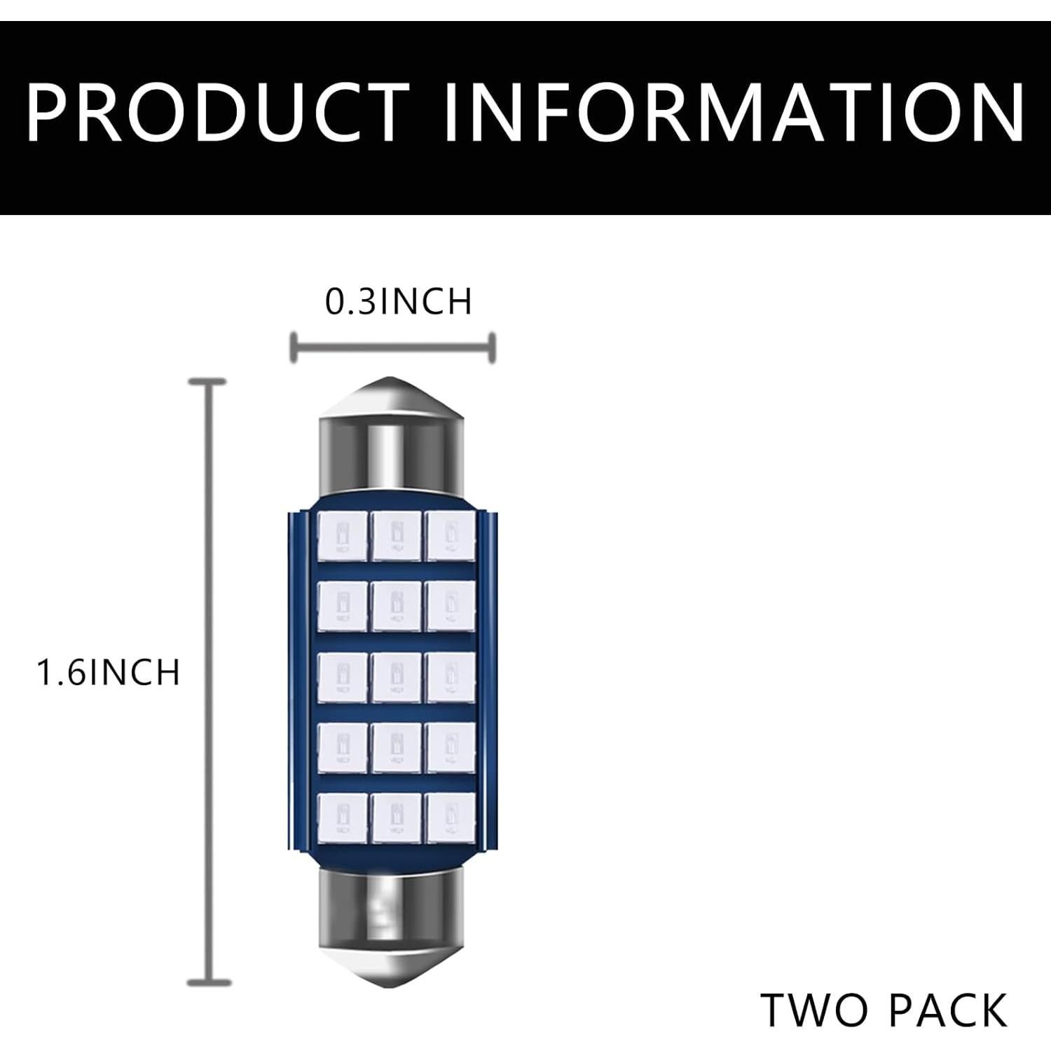 Bombilla LED Azul Jitrendo 2 Pcs 6500K Luz Interior Coche