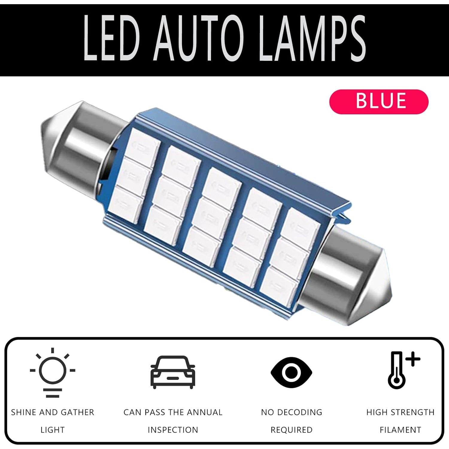 Bombilla LED Azul Jitrendo 2 Pcs 6500K Luz Interior Coche