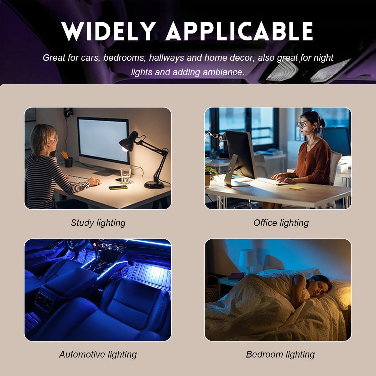 2 Mini Luces LED USB FSTURIOS RGB Ajustables 5V para Vehículo