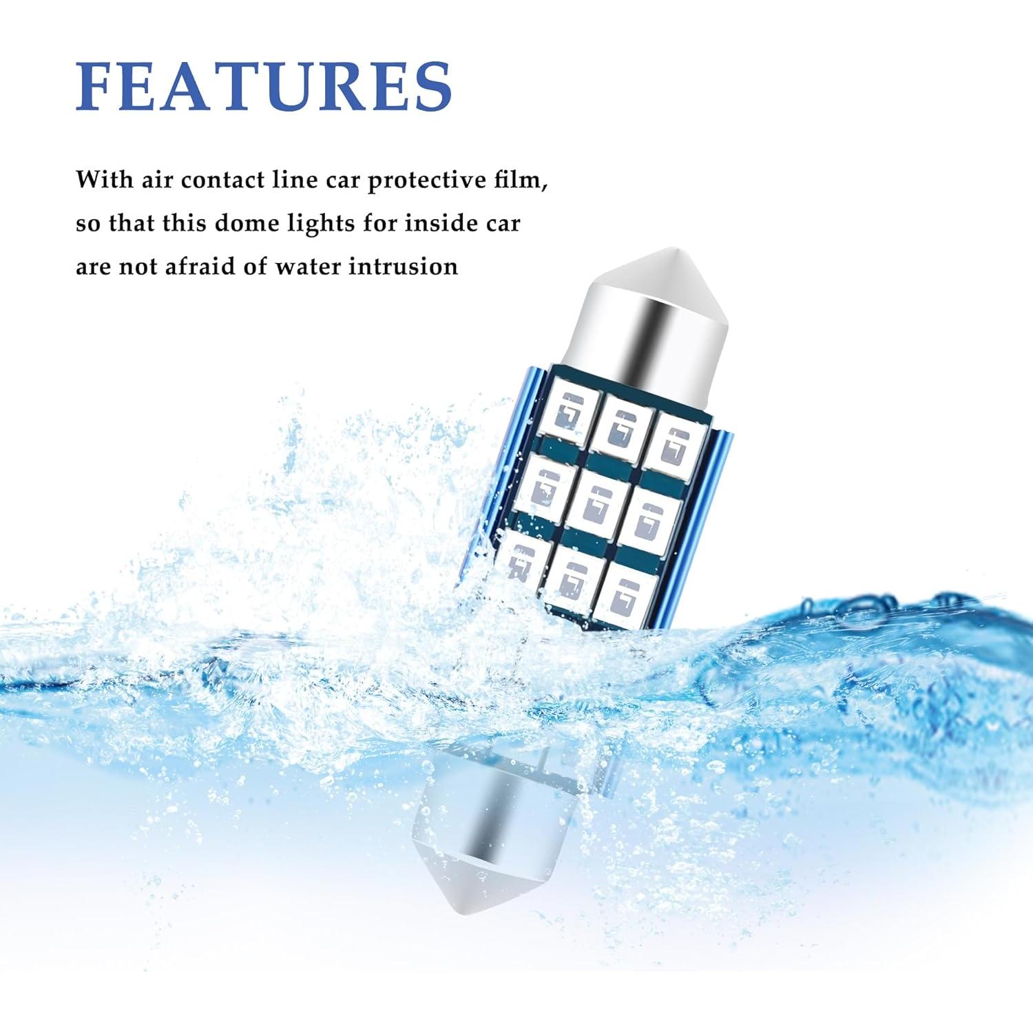 Bombilla LED 578 IHOTDER Azul 2PCS 400 Lúmenes 12V