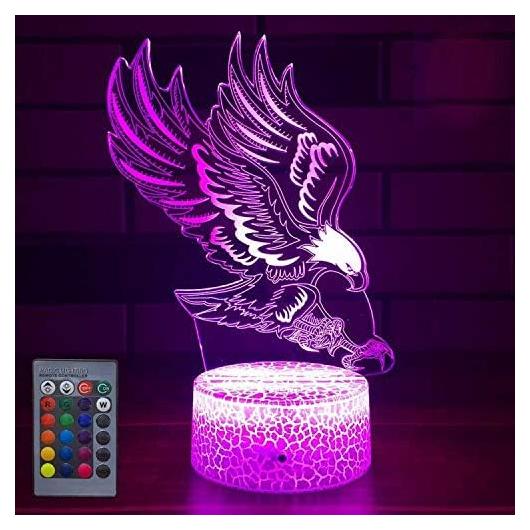 Luz Nocturna 3D Águila ZhuangYu con Control Remoto 16 Colores