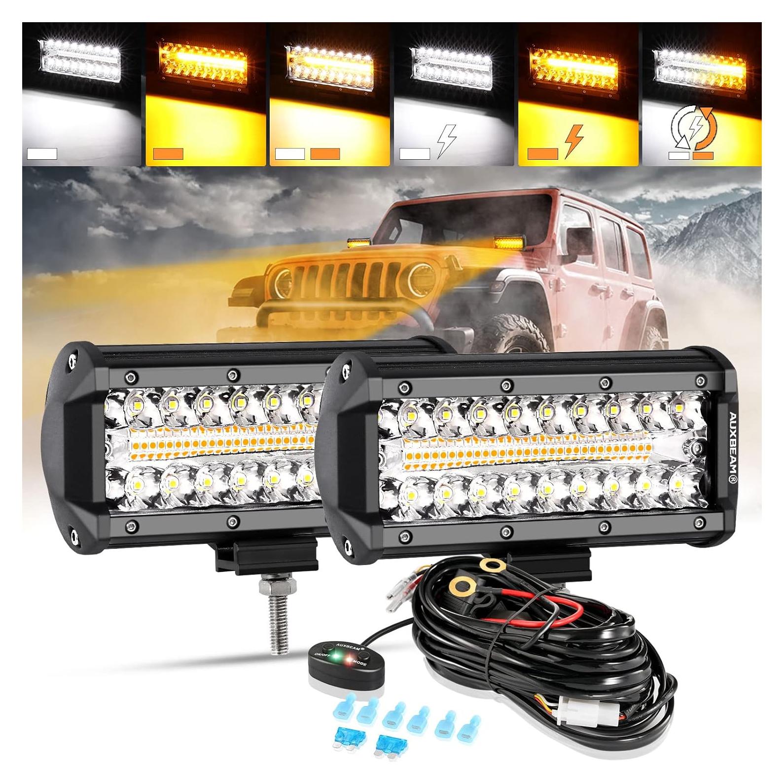 Barra de Luz LED Auxbeam 7 Pulgadas 300W 6 Modos Estroboscópicos