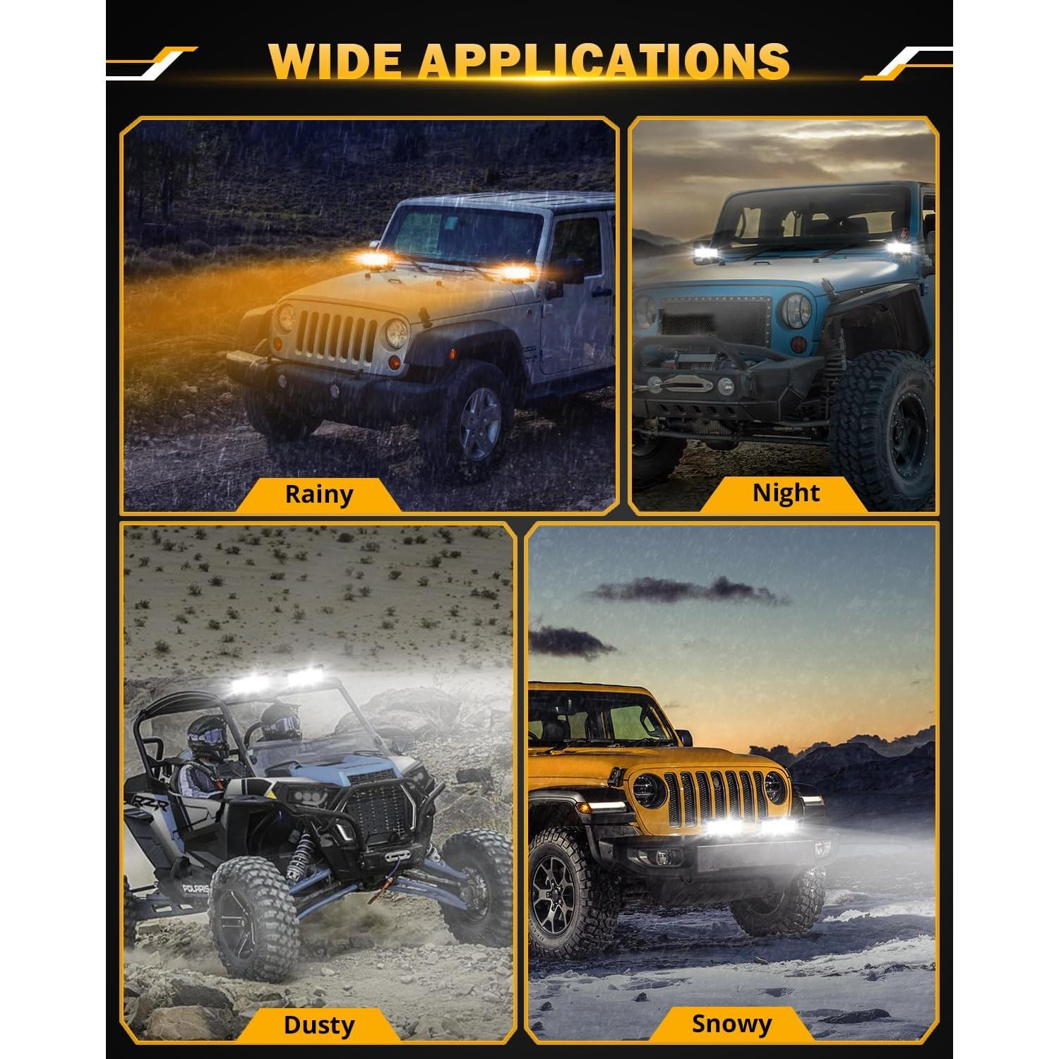 Barra de Luz LED Auxbeam 7 Pulgadas 300W 6 Modos Estroboscópicos