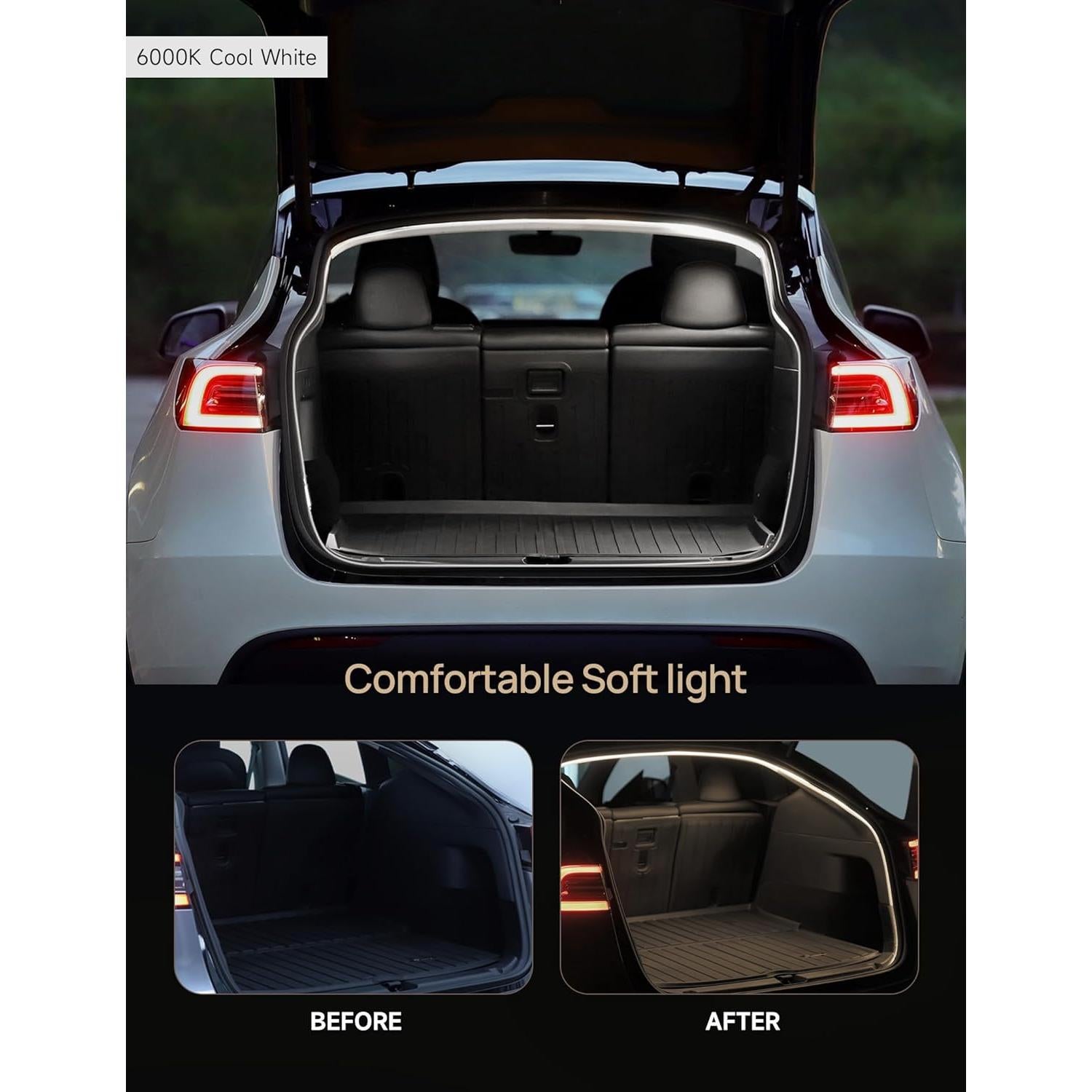 Tira LED Maletero TPARTS para Tesla Model Y 2020-2025 Doble Color