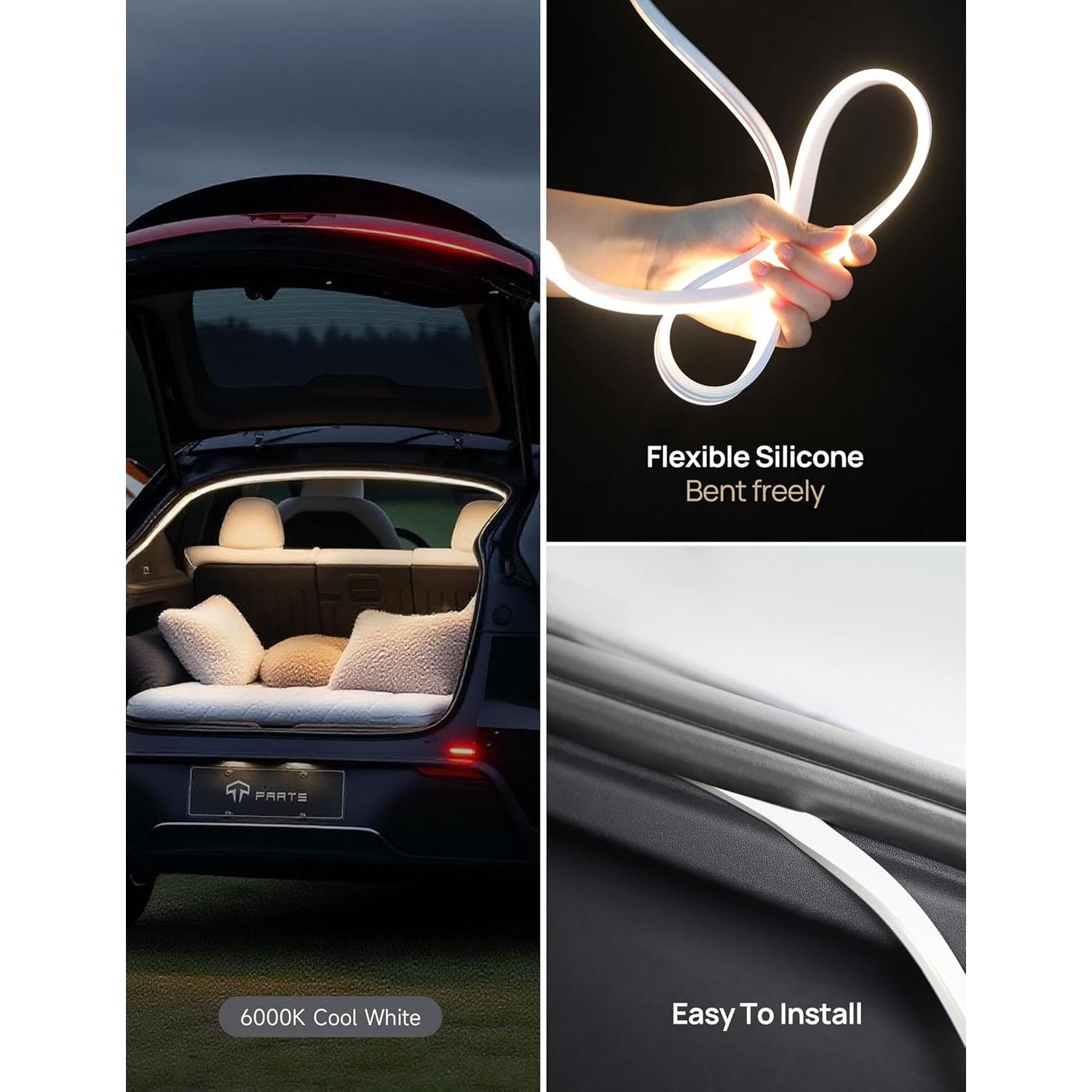 Tira LED Maletero TPARTS para Tesla Model Y 2020-2025 Doble Color