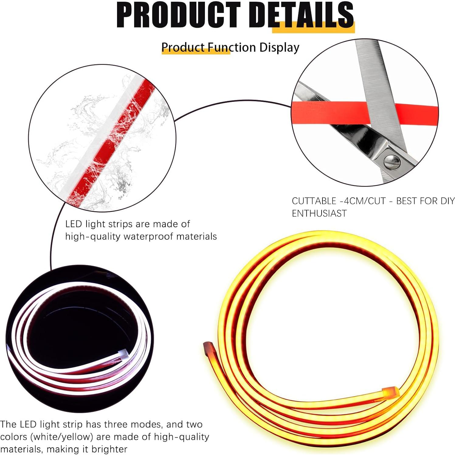 Tira de Luz LED Dinámica DREAMOTOR 94.5" Blanca para Capó