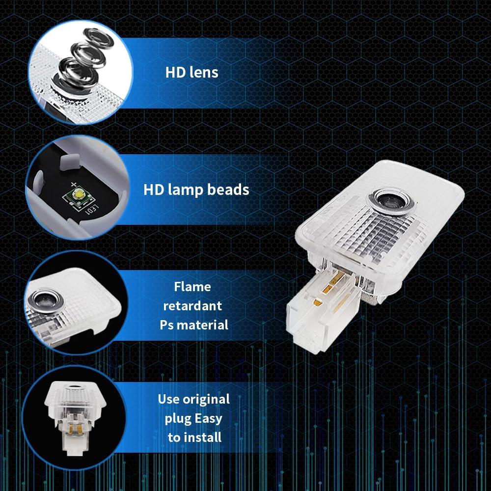 Luces de Logo LED para Puertas de Coche uunonaha 2 Pcs