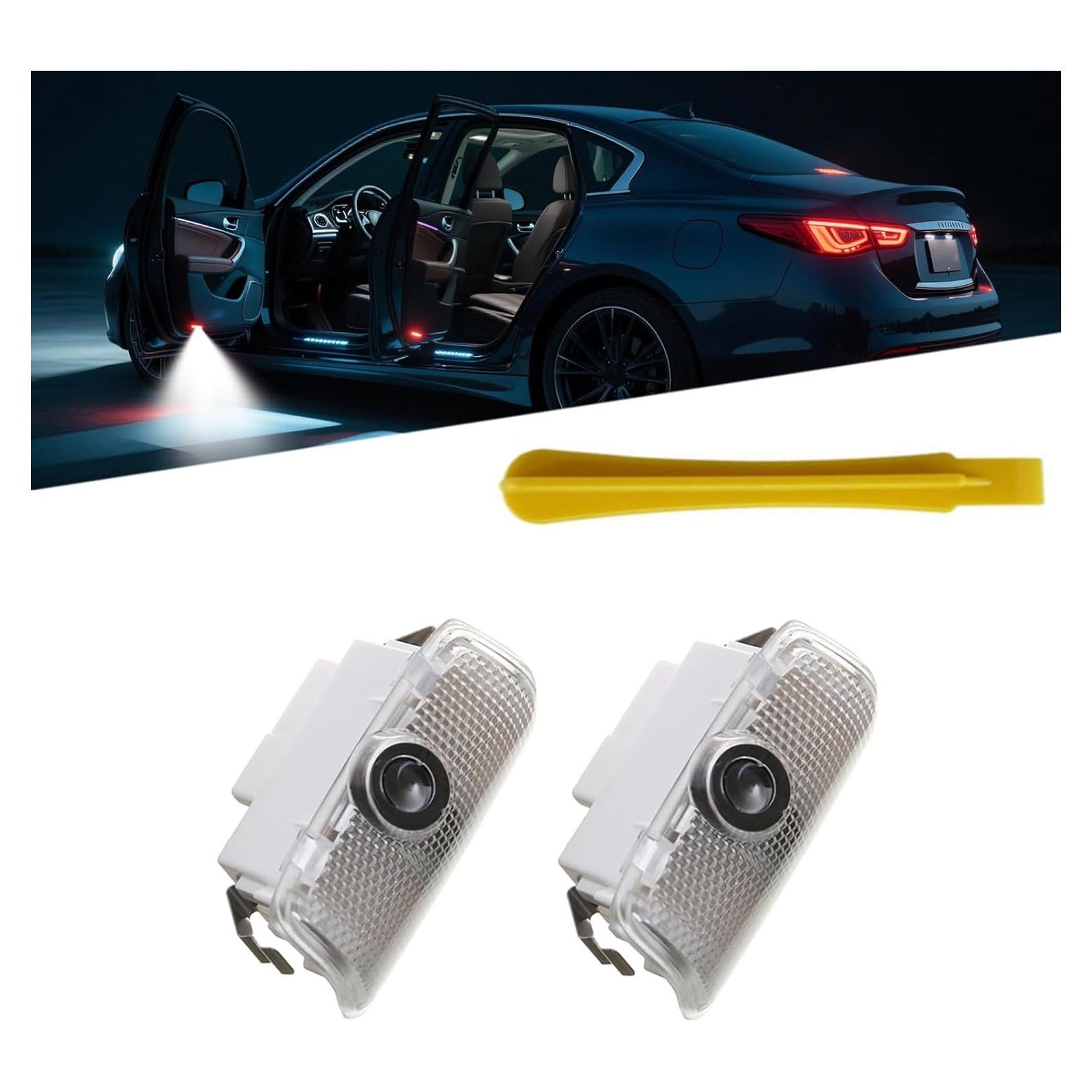 Luces de Puerta de Coche DZJJHK 2Pcs Proyector de Logo LED