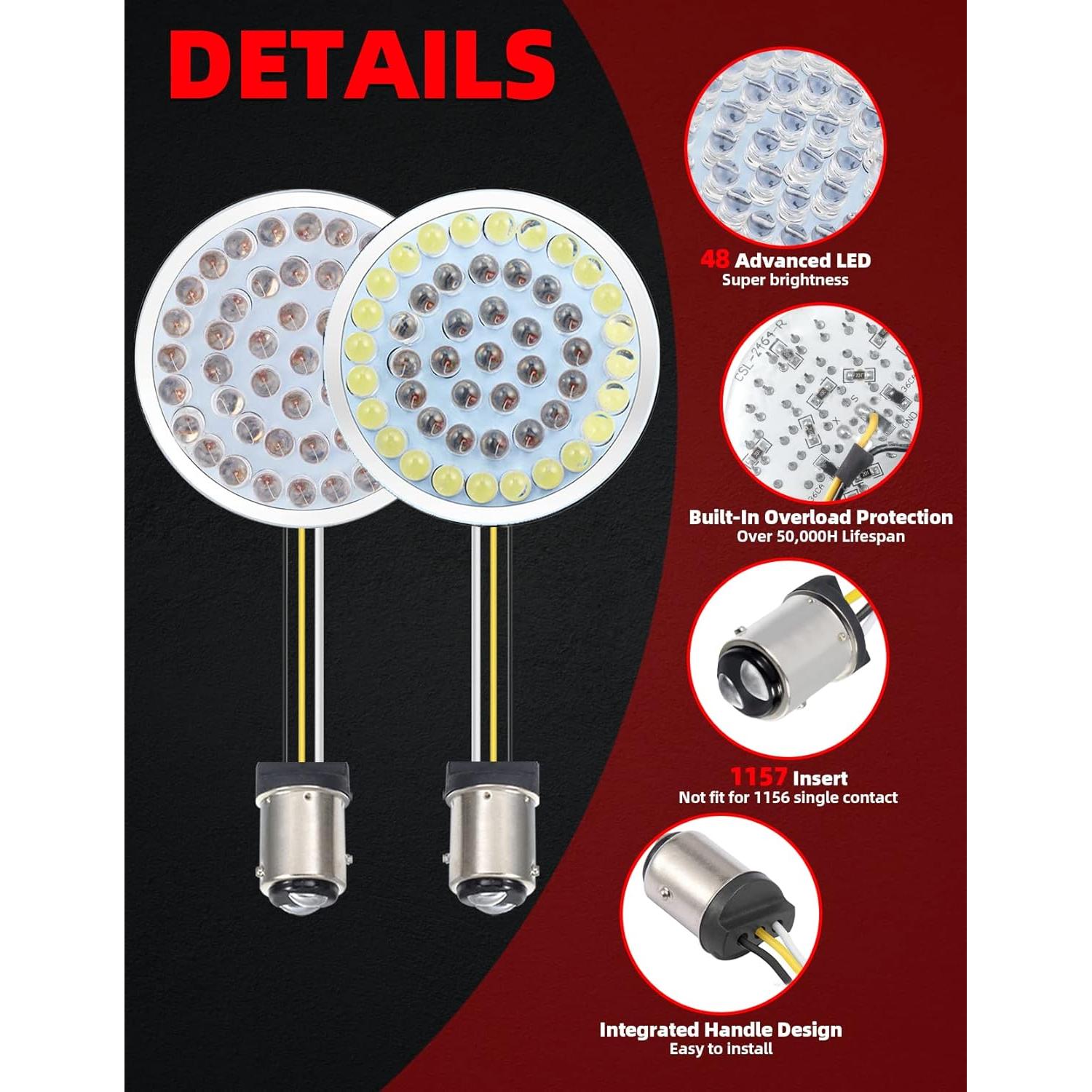 Kit de Señales de Giro LED 1157 Amazicha para Harley 1986-2024