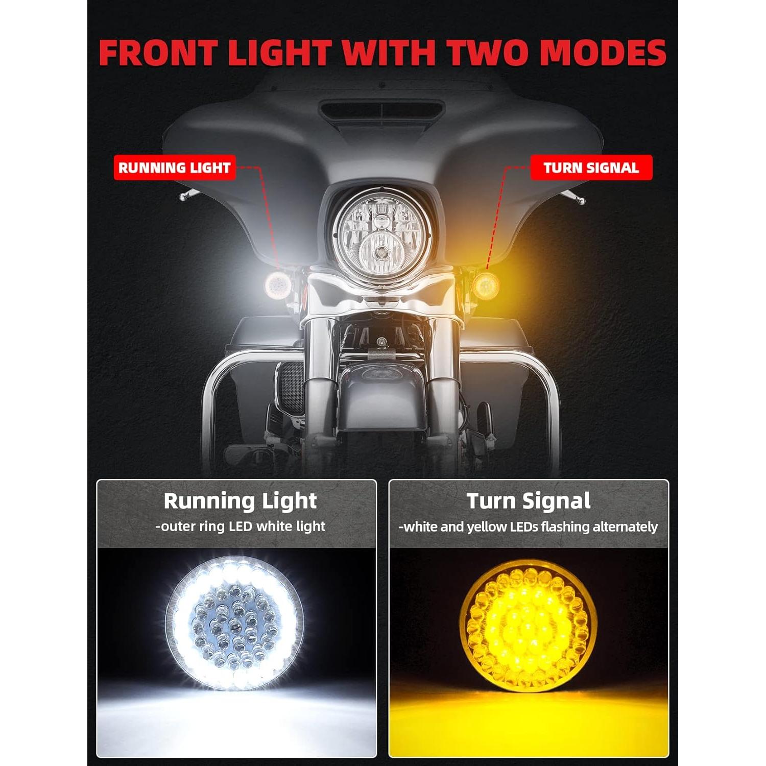 Kit de Señales de Giro LED 1157 Amazicha para Harley 1986-2024