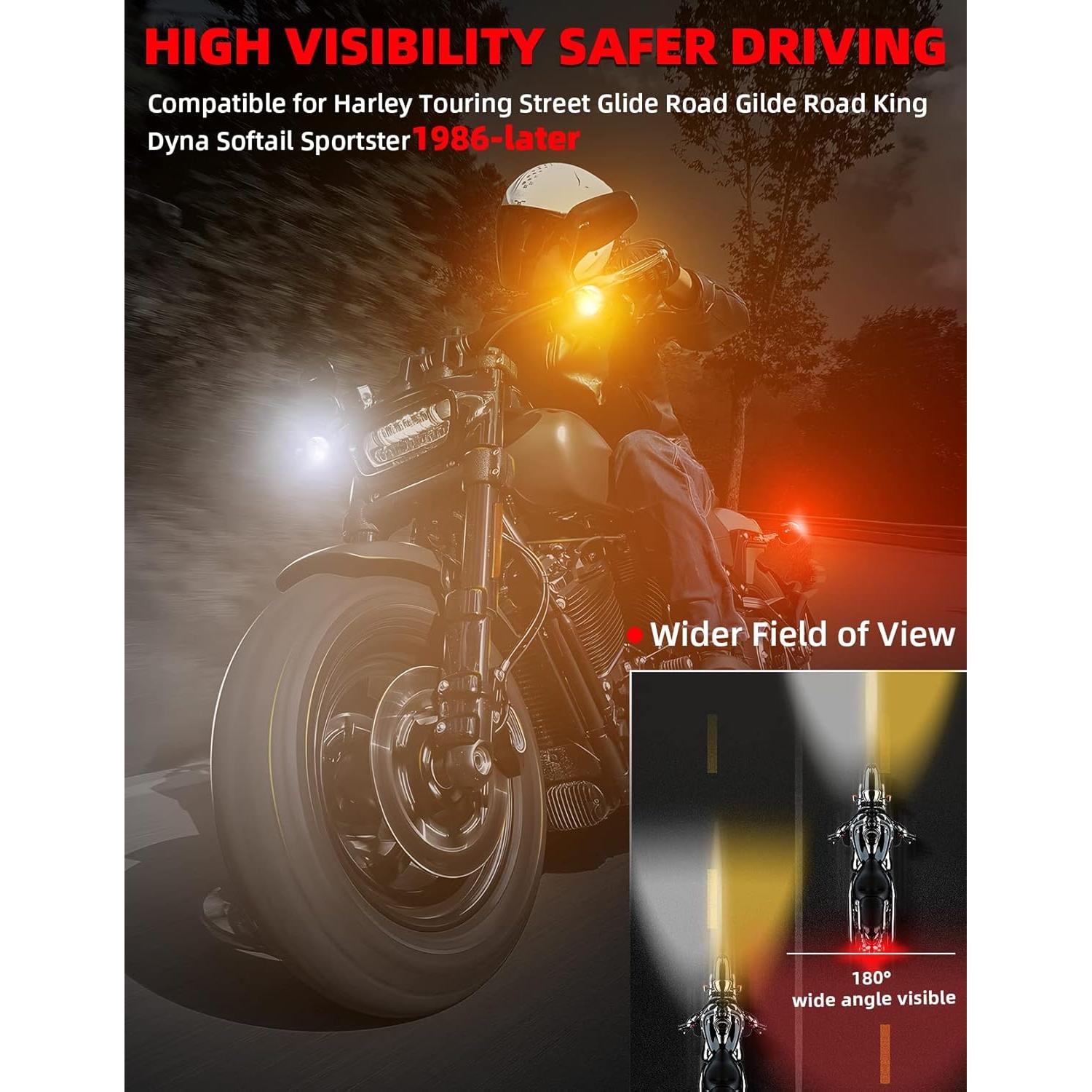 Kit de Señales de Giro LED 1157 Amazicha para Harley 1986-2024