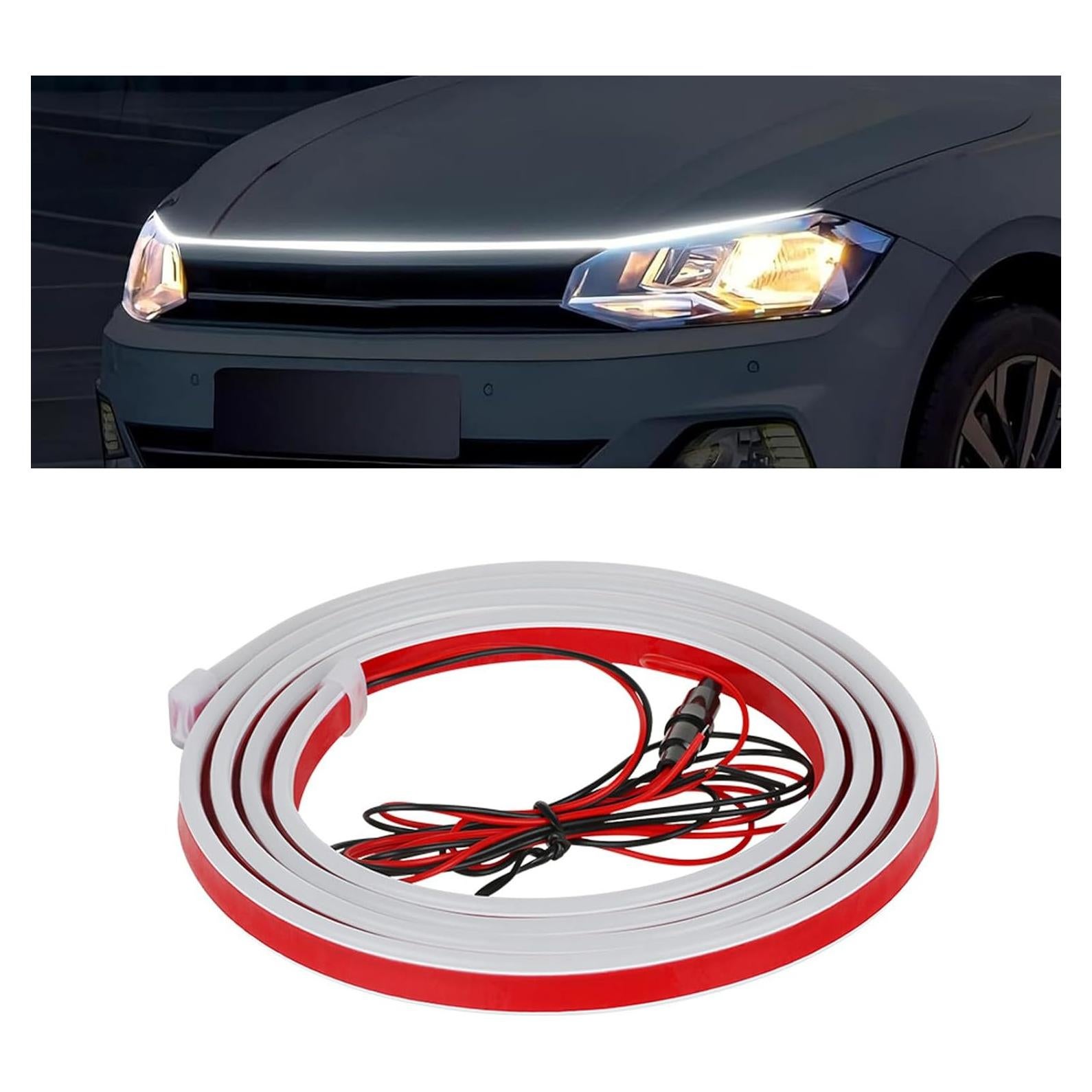 Luces de tira LED para coche Zeathery 70" (177.8 cm) Blanco