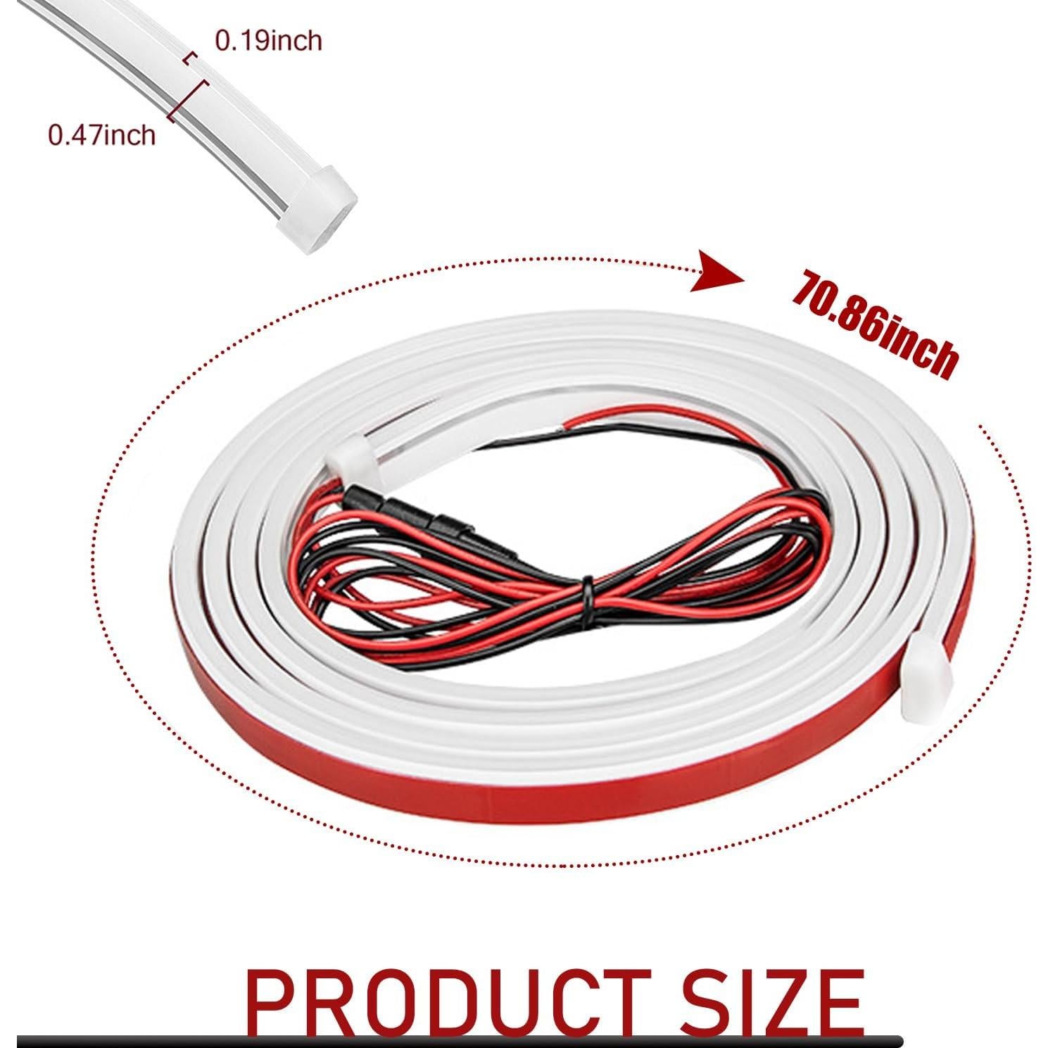 Luces de tira LED para coche Zeathery 70" (177.8 cm) Blanco