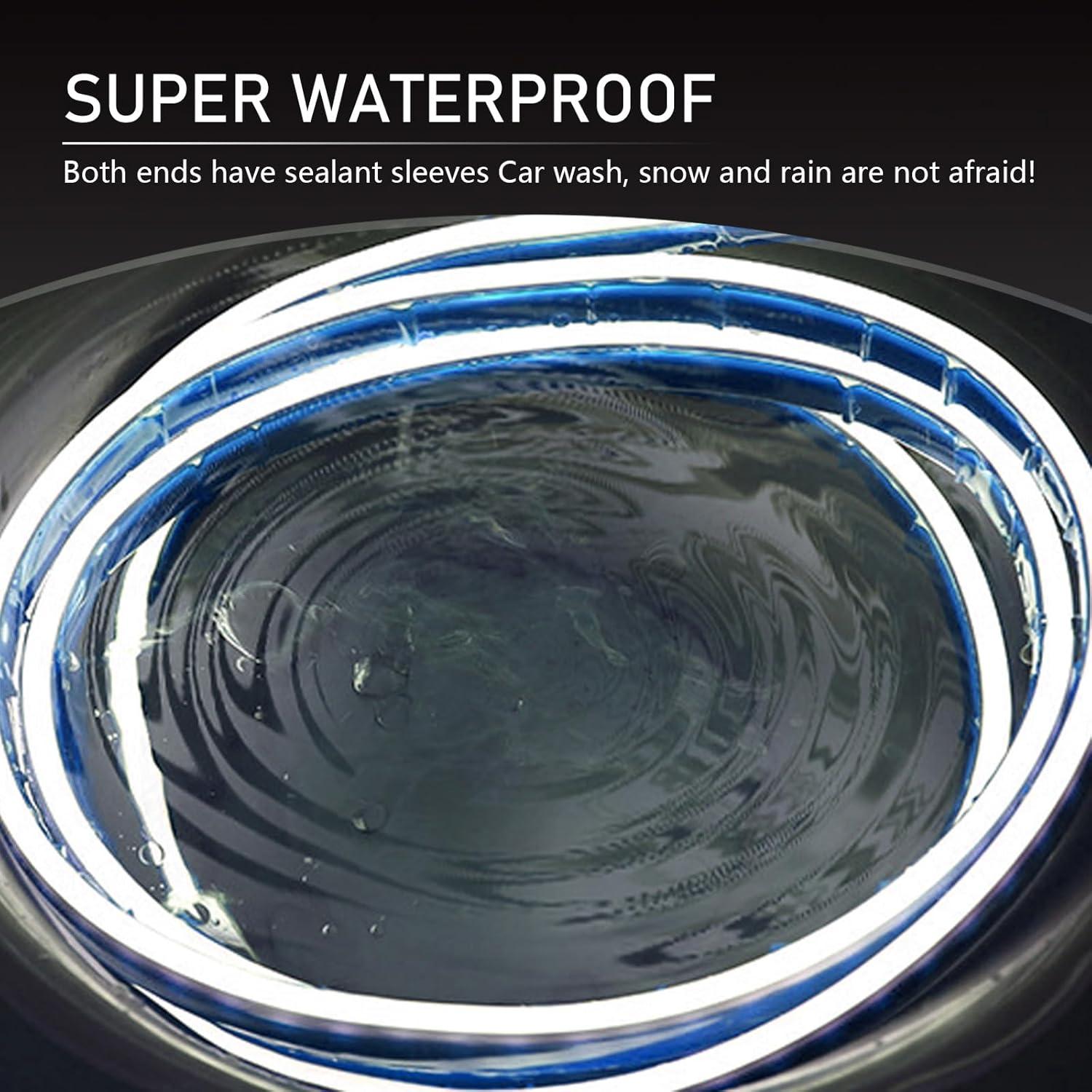 Luces de tira LED para coche Zeathery 70" (177.8 cm) Blanco