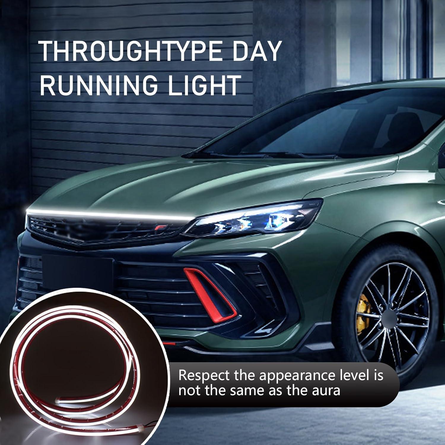 Luces de tira LED para coche Zeathery 70" (177.8 cm) Blanco