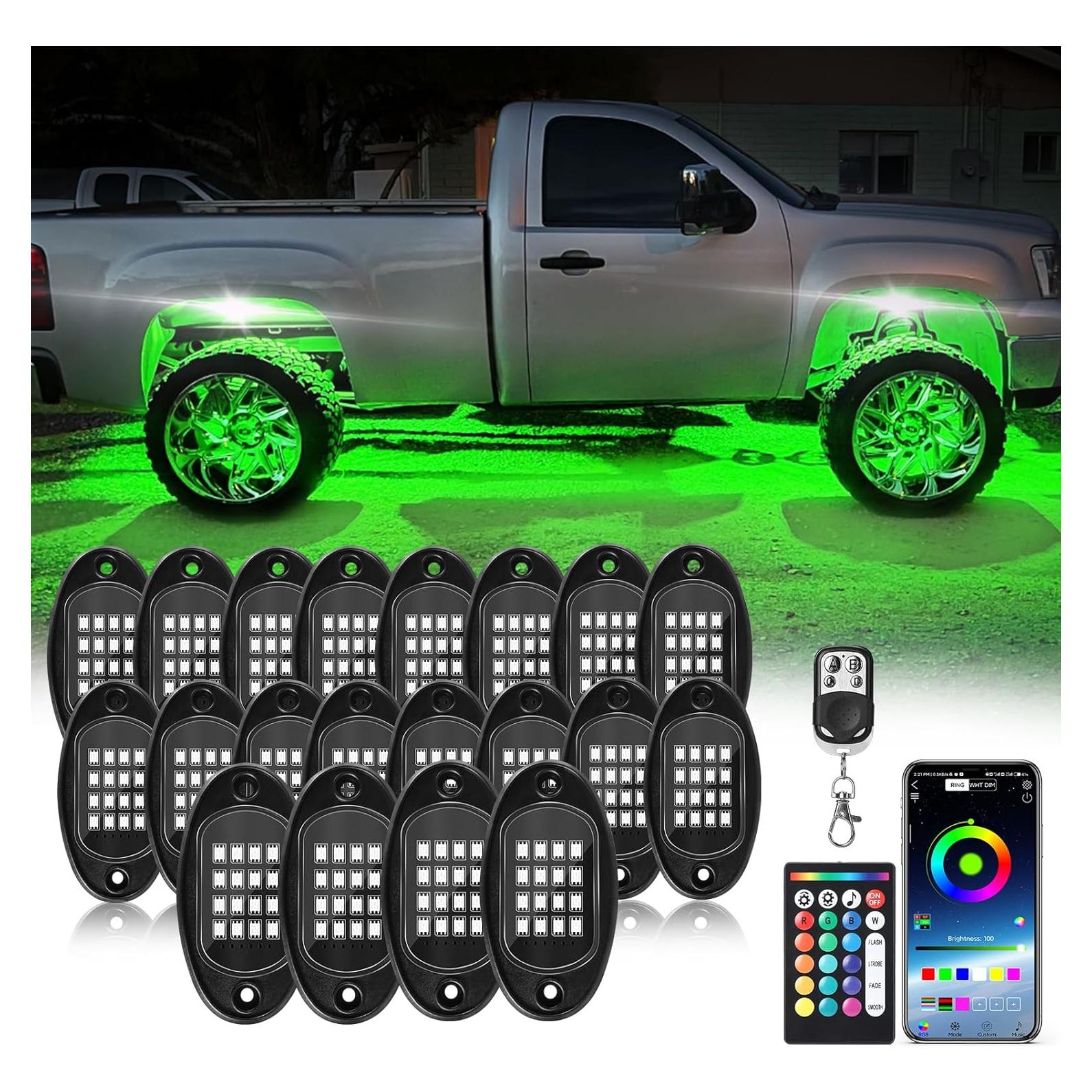 Kit de Luces LED RGB ZONECONA 20 Pods Control APP 12V