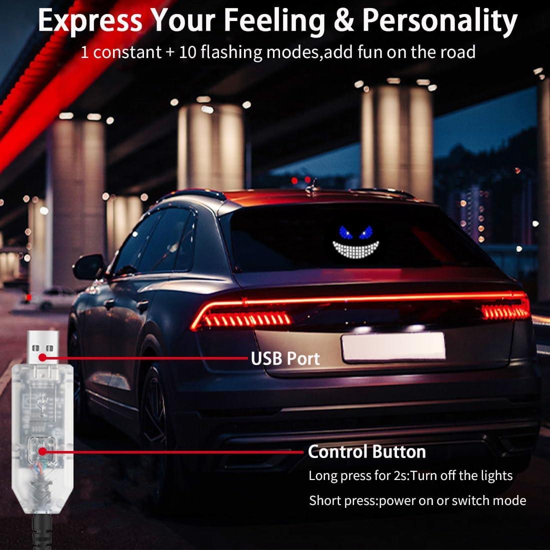 Luz Ojos de Diablo LED VOAKZEF Azul 11 Modos USB para Auto