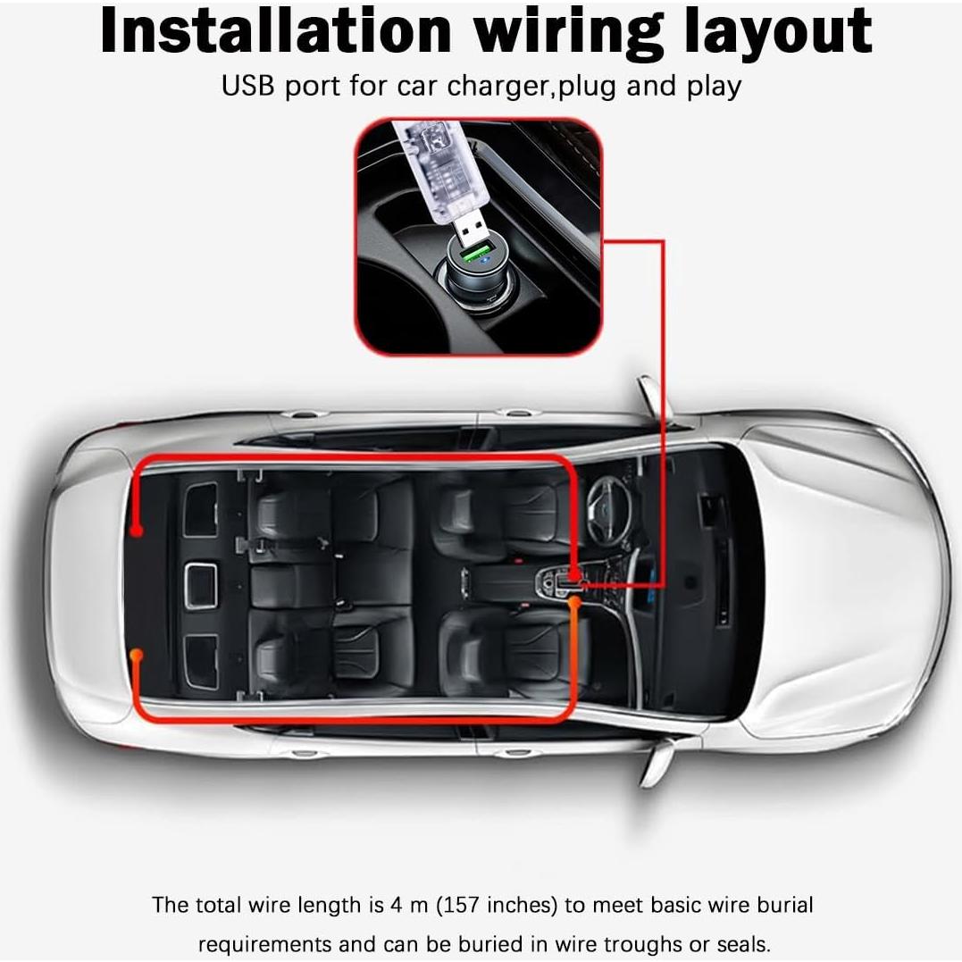 Luz Ojos de Diablo LED VOAKZEF Azul 11 Modos USB para Auto