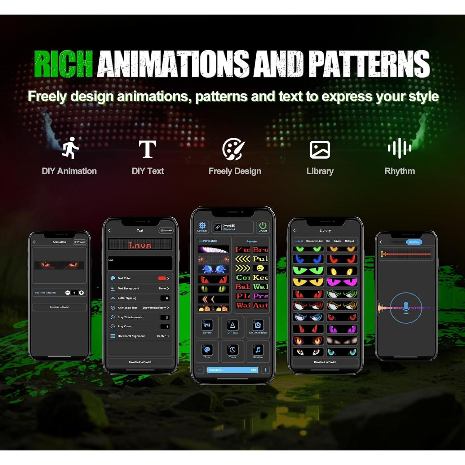 Cartel de Luz LED Ojos de Diablo MUMPPRCE para Carrito de Golf