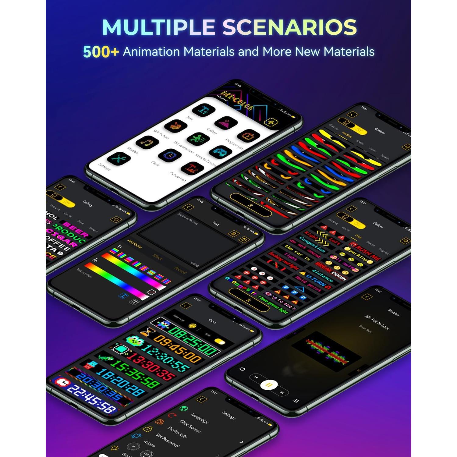 Cartel LED Programable Pak 3.6" x 14.7" Flexible con Control Remoto