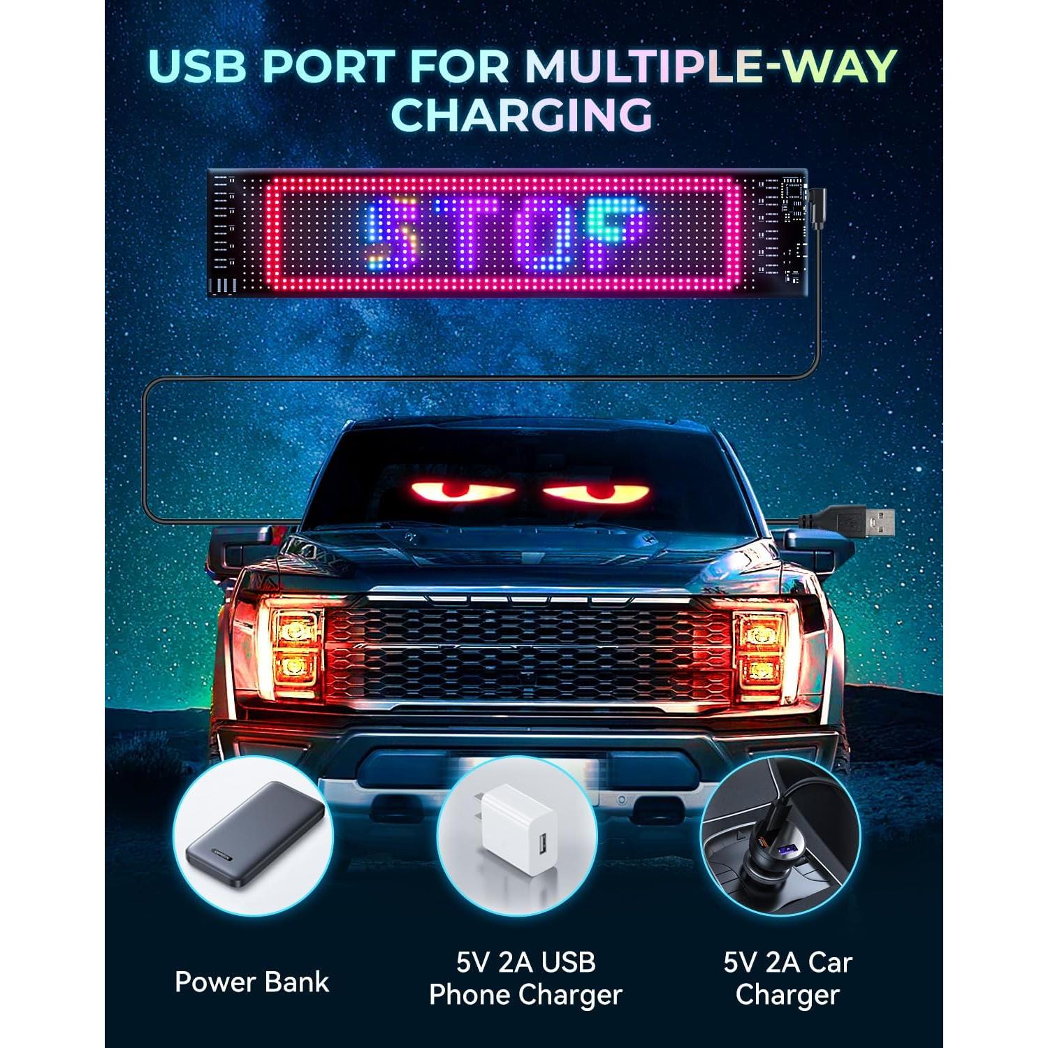 Cartel LED Programable Pak 3.6" x 14.7" Flexible con Control Remoto