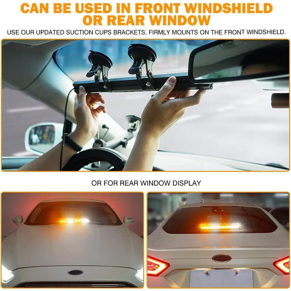 Barra de Luz Estroboscópica Xprite 16" LED Ámbar y Blanco