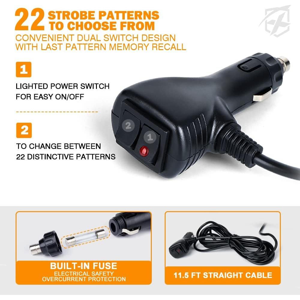 Barra de Luz Estroboscópica Xprite 16" LED Ámbar y Blanco