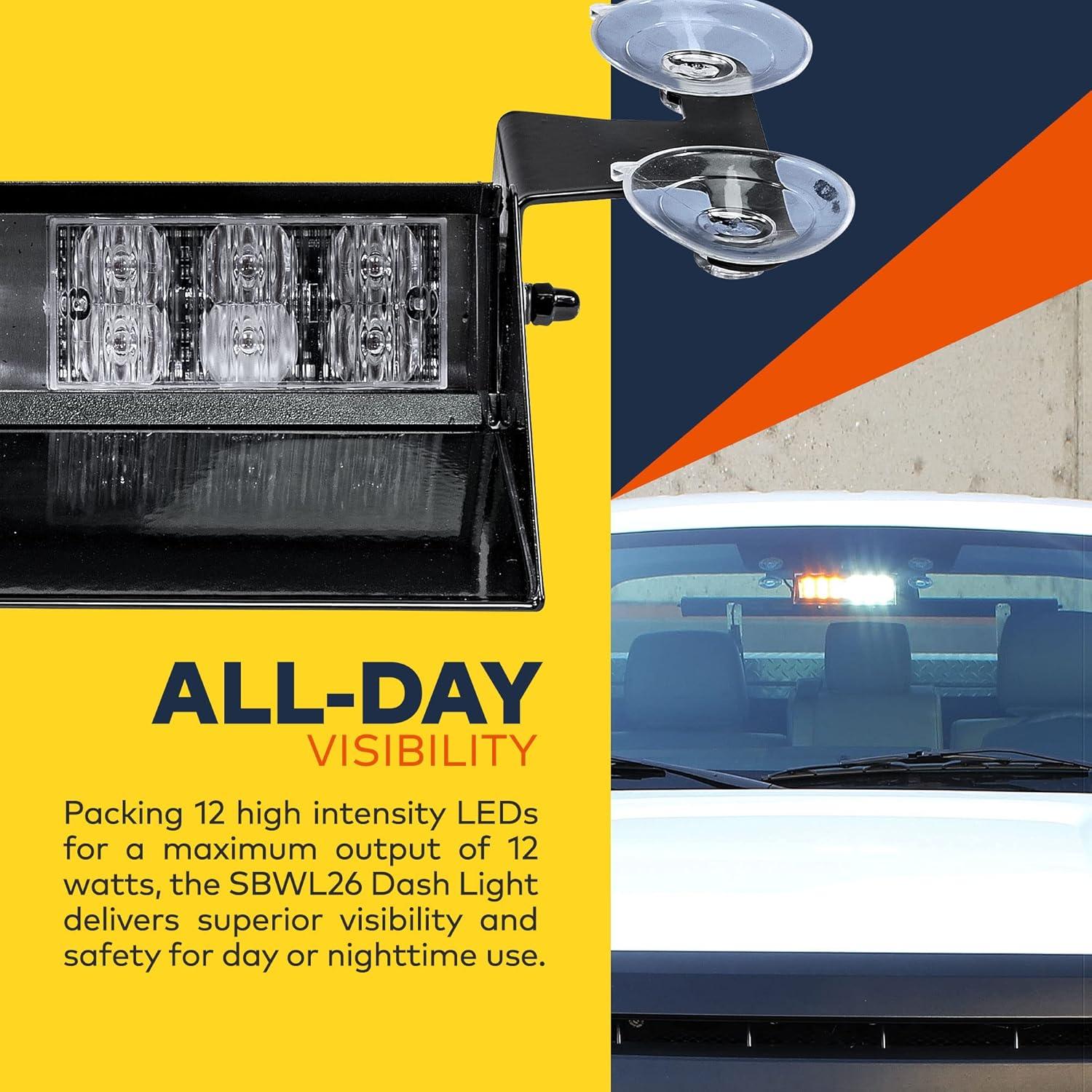 Luz Estroboscópica LED Lamphus SBWL26 12W Rojo Blanco 32 Modos