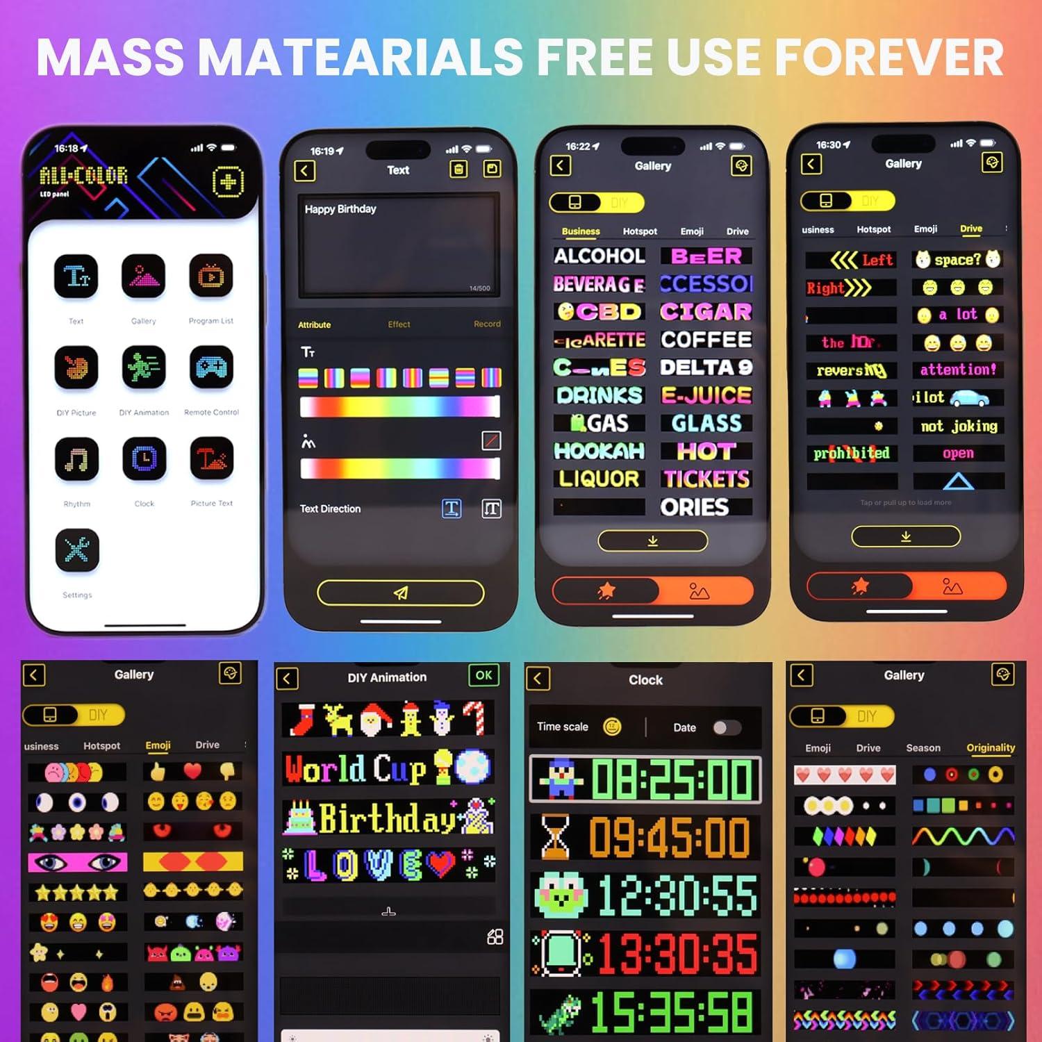 Ojos LED Asmila para Parabrisas de Camión 60x12 cm Multicolor