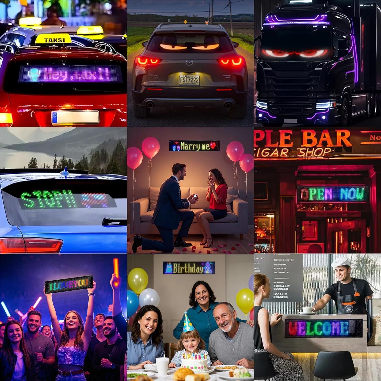 Ojos LED Asmila para Parabrisas de Camión 60x12 cm Multicolor