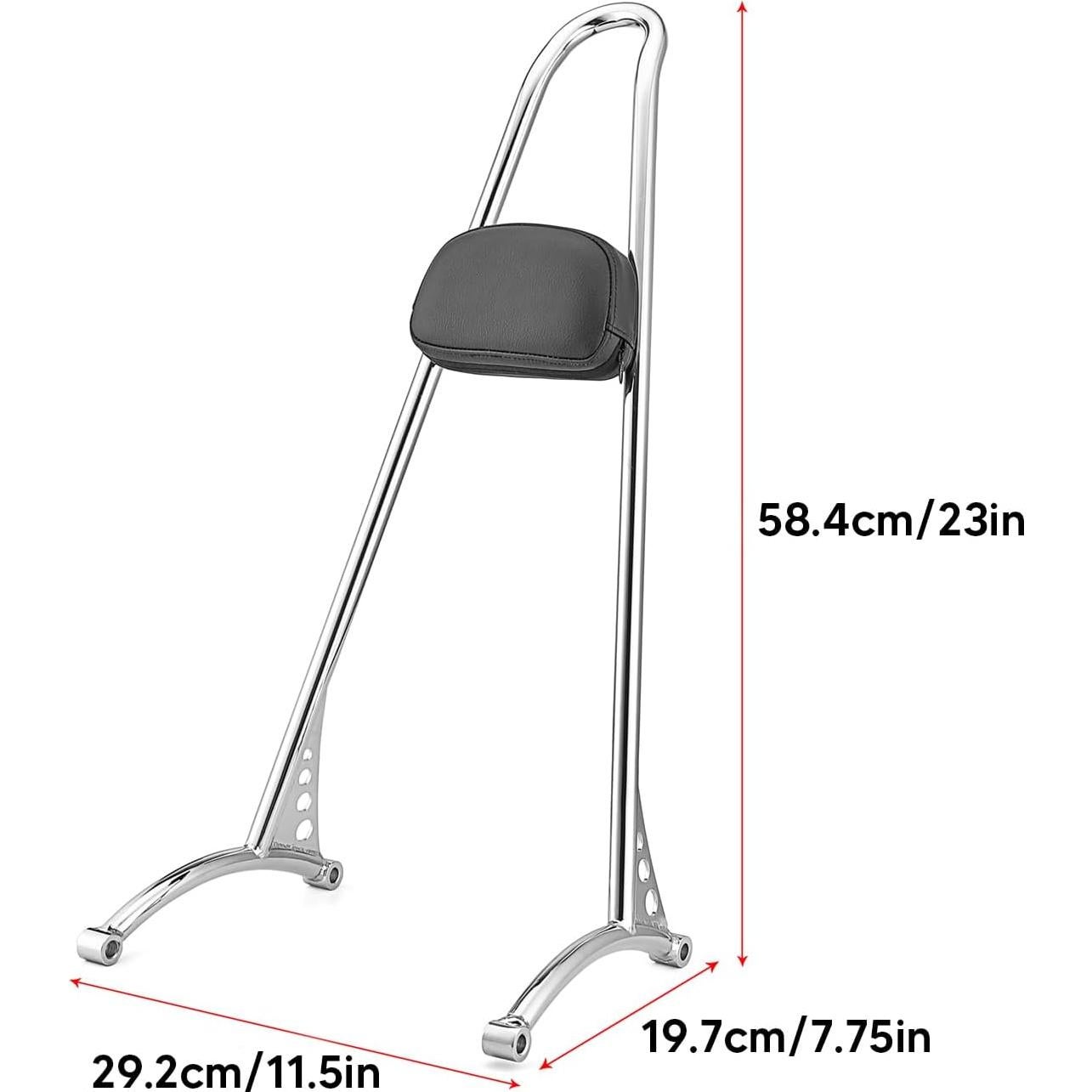 Barra de Sissy para Pasajeros Wsays 23" Cromo Harley 2004-2022