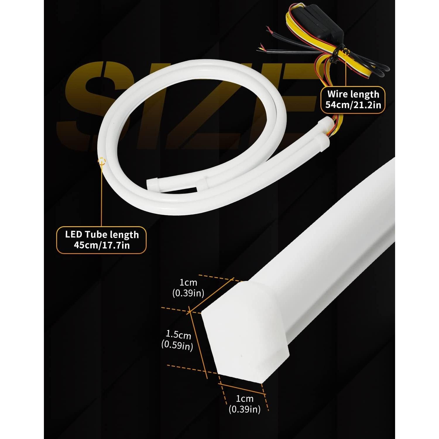Tira de Luz LED Qasim 45cm Doble Color Ámbar y Blanco 12V