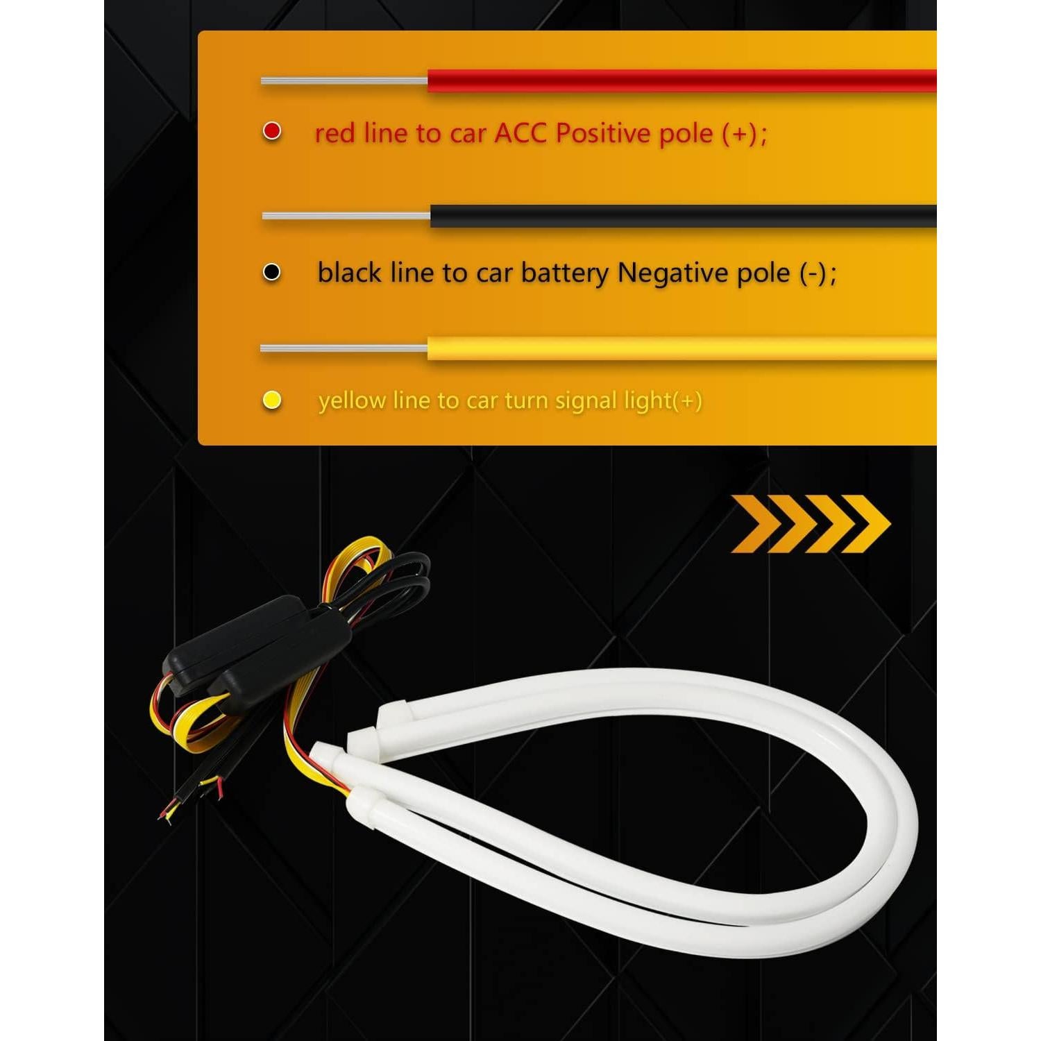 Tira de Luz LED Qasim 45cm Doble Color Ámbar y Blanco 12V