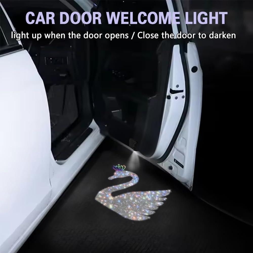 Luces Proyector de Puerta de Coche Zufoty 2 Piezas LED Cisne