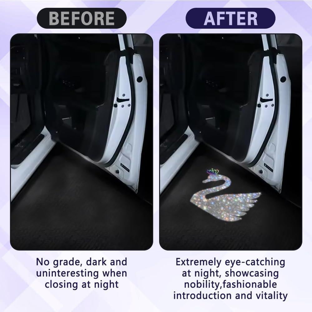 Luces Proyector de Puerta de Coche Zufoty 2 Piezas LED Cisne