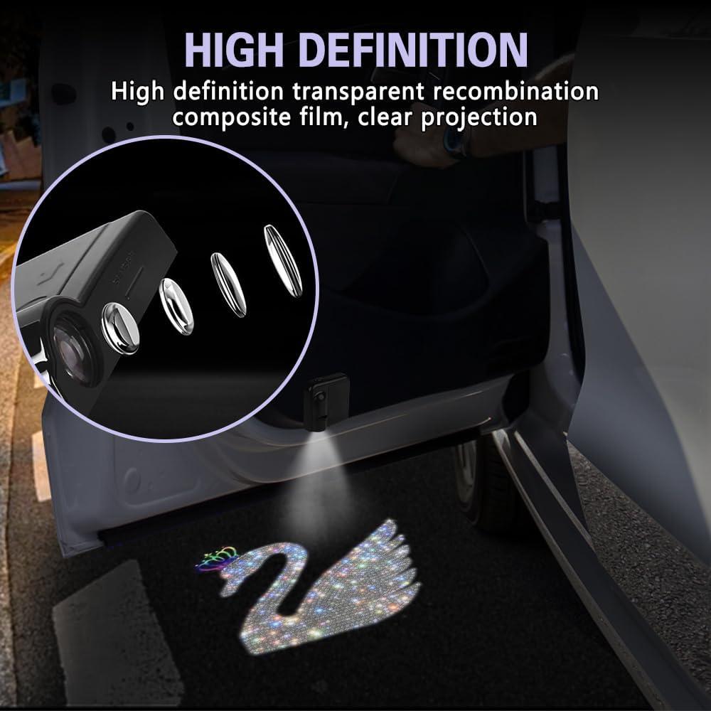 Luces Proyector de Puerta de Coche Zufoty 2 Piezas LED Cisne