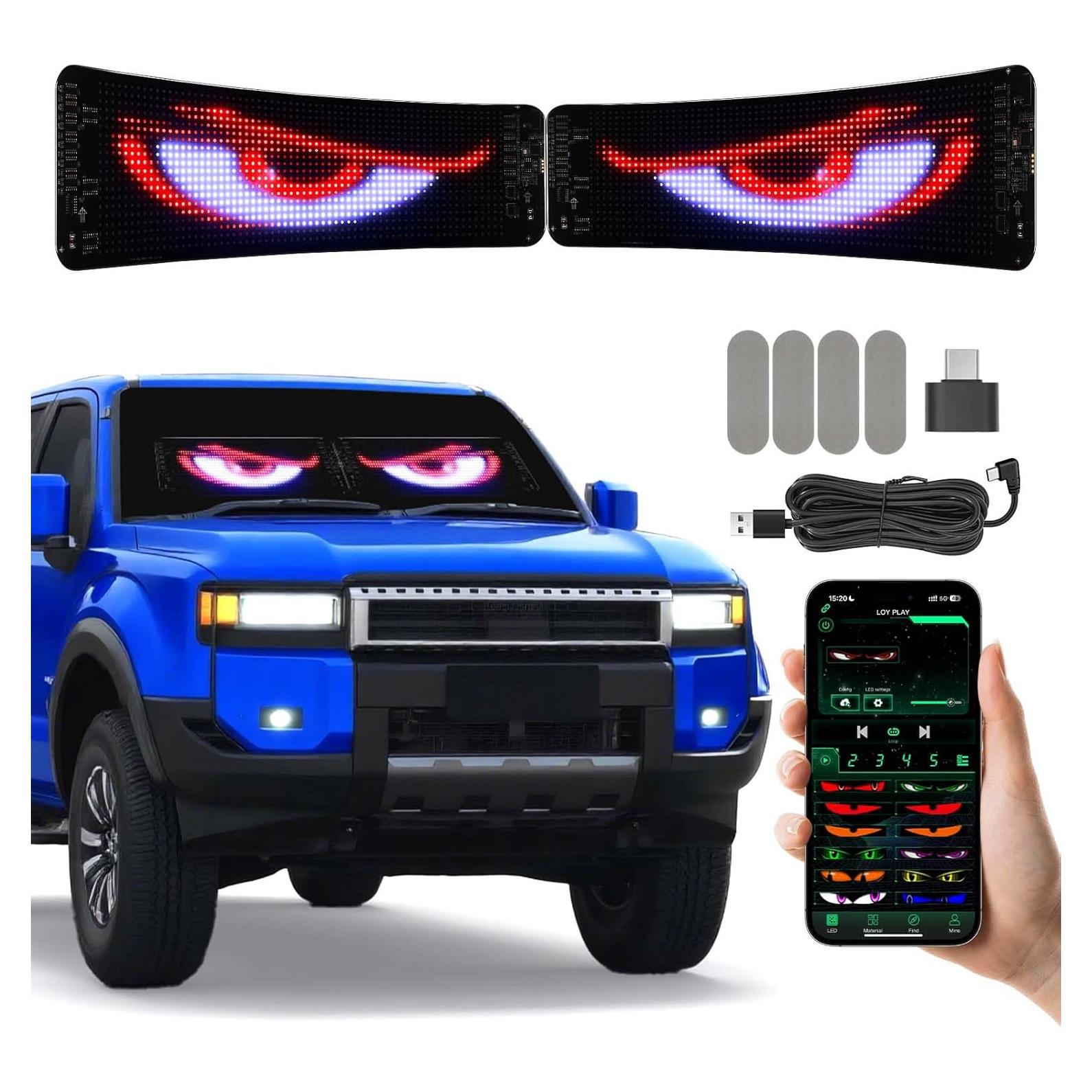 Luz Ojos Demonio LED MH 2PCS 34.8x10.2cm Programable