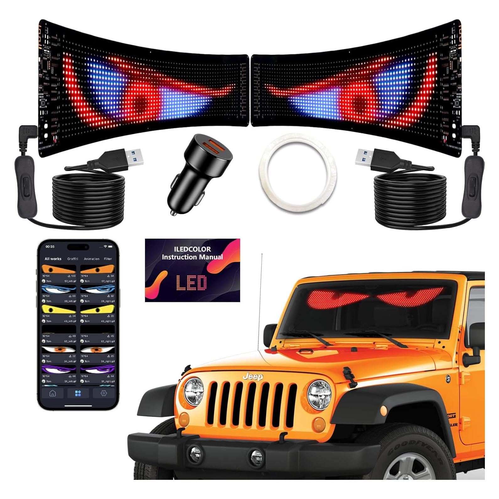 Panel LED RGB Programable YISWHIS 15"x4" para Coche