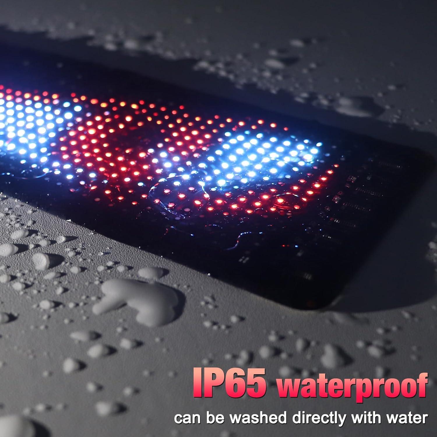 Panel LED RGB Programable YISWHIS 15"x4" para Coche