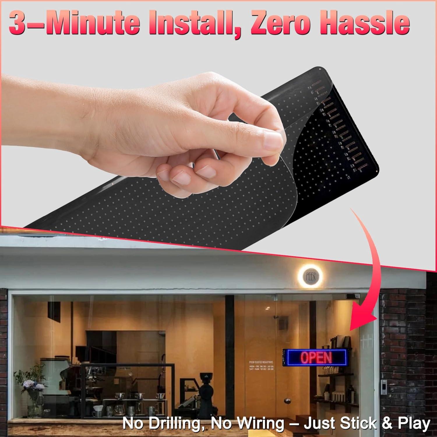 Panel LED RGB Programable YISWHIS 15"x4" para Coche