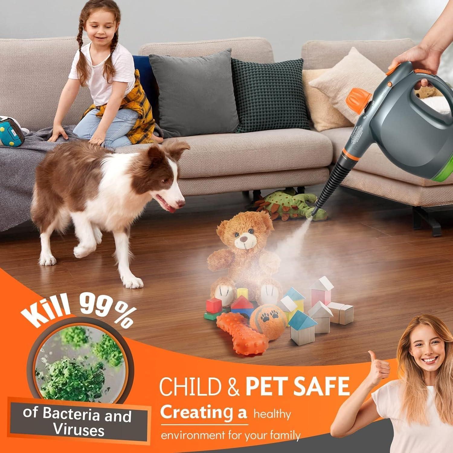 Limpiador de Vapor de Mano NixtClean 1250W 12 en 1 con Detergente