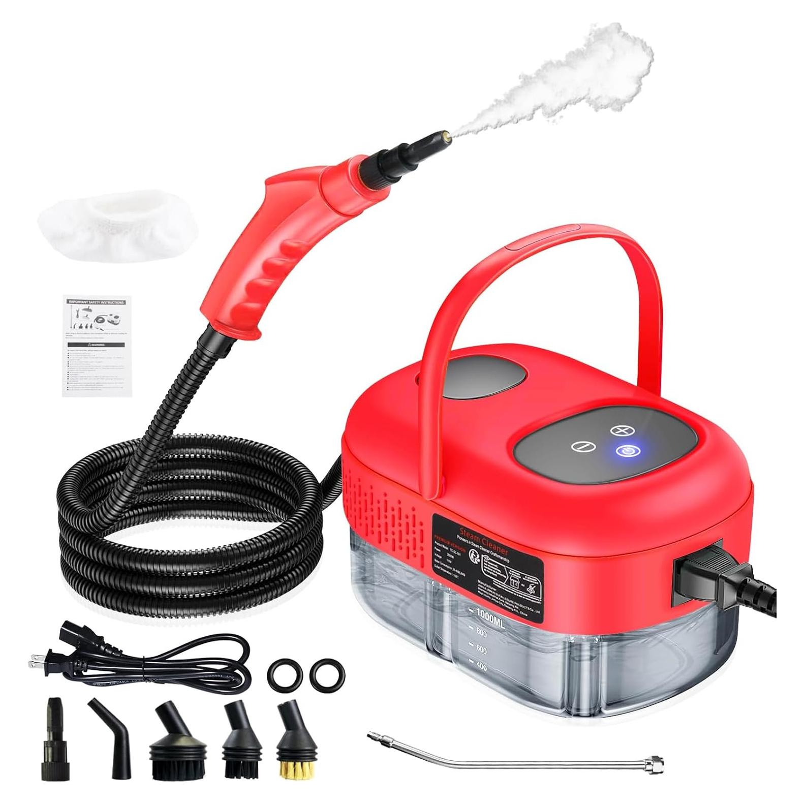 Limpiador de Vapor de Mano Docreate 1100ml 1500W Rojo