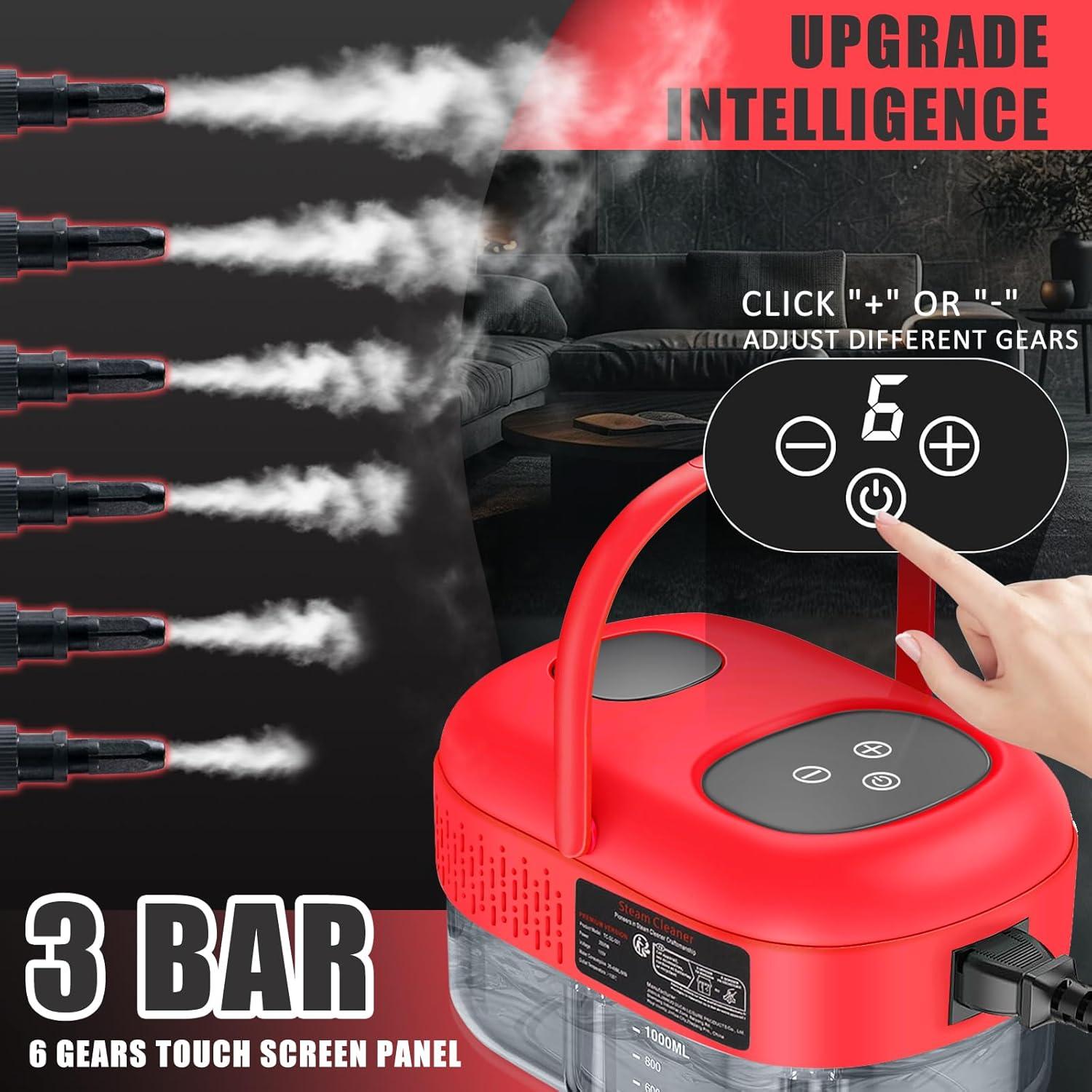 Limpiador de Vapor de Mano Docreate 1100ml 1500W Rojo