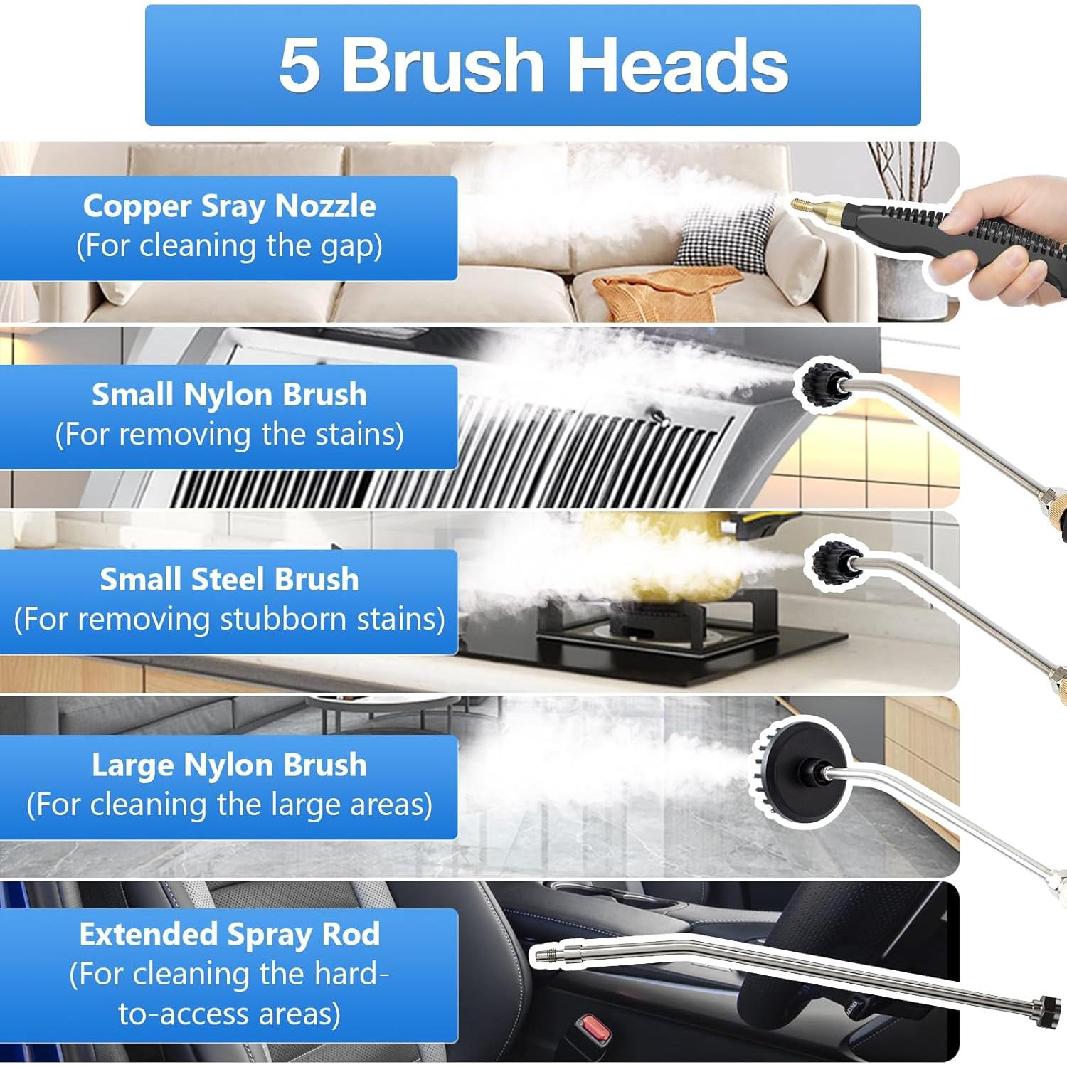 Limpiador de Vapor de Mano Ganggend 2500W 1000ML Azul