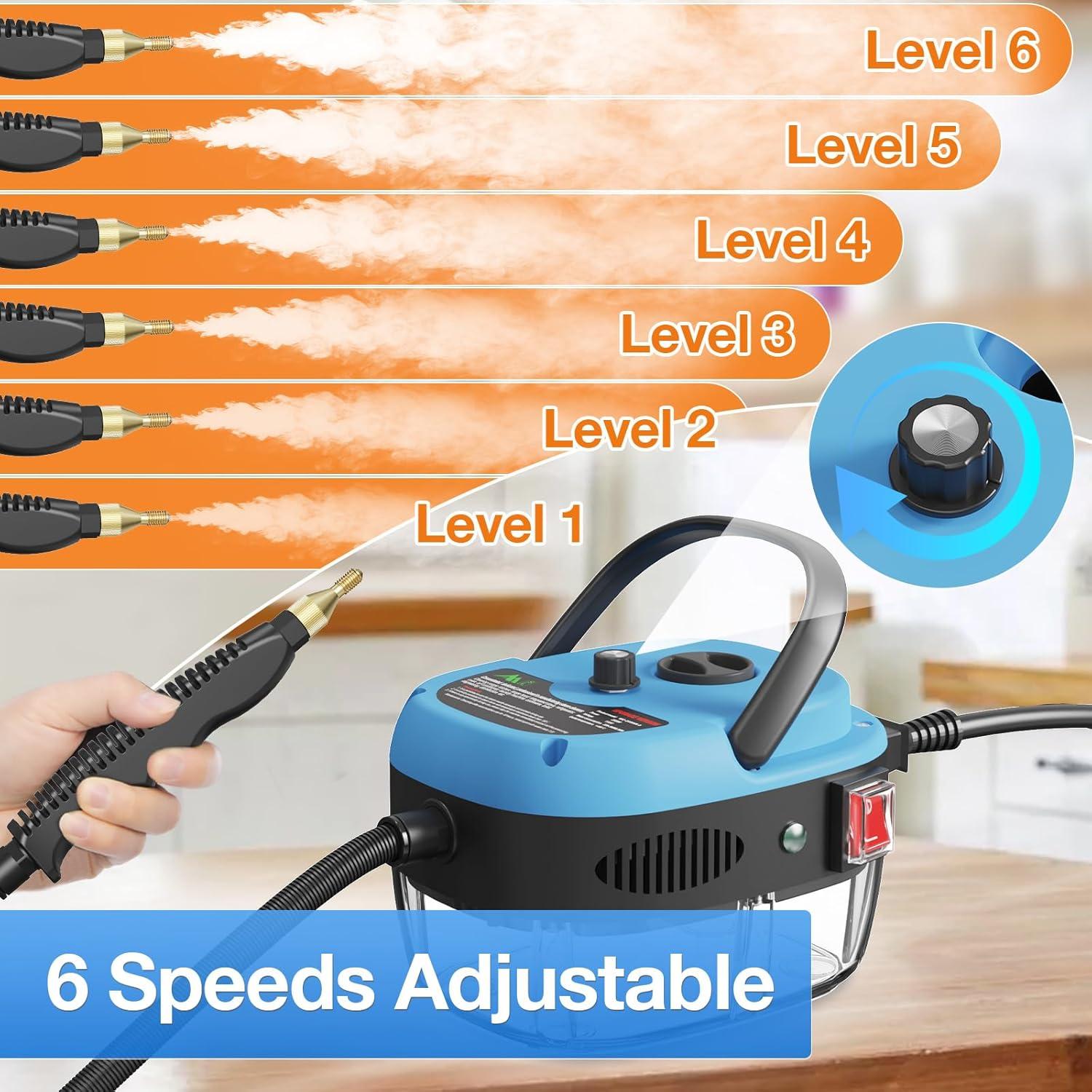 Limpiador de Vapor de Mano Ganggend 2500W 1000ML Azul