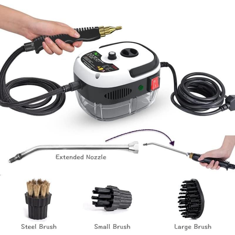 Limpiador a Vapor Lumirio 2500W Mini Mano 1000ml 3 Cepillos