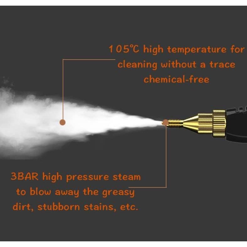 Limpiador a Vapor Lumirio 2500W Mini Mano 1000ml 3 Cepillos