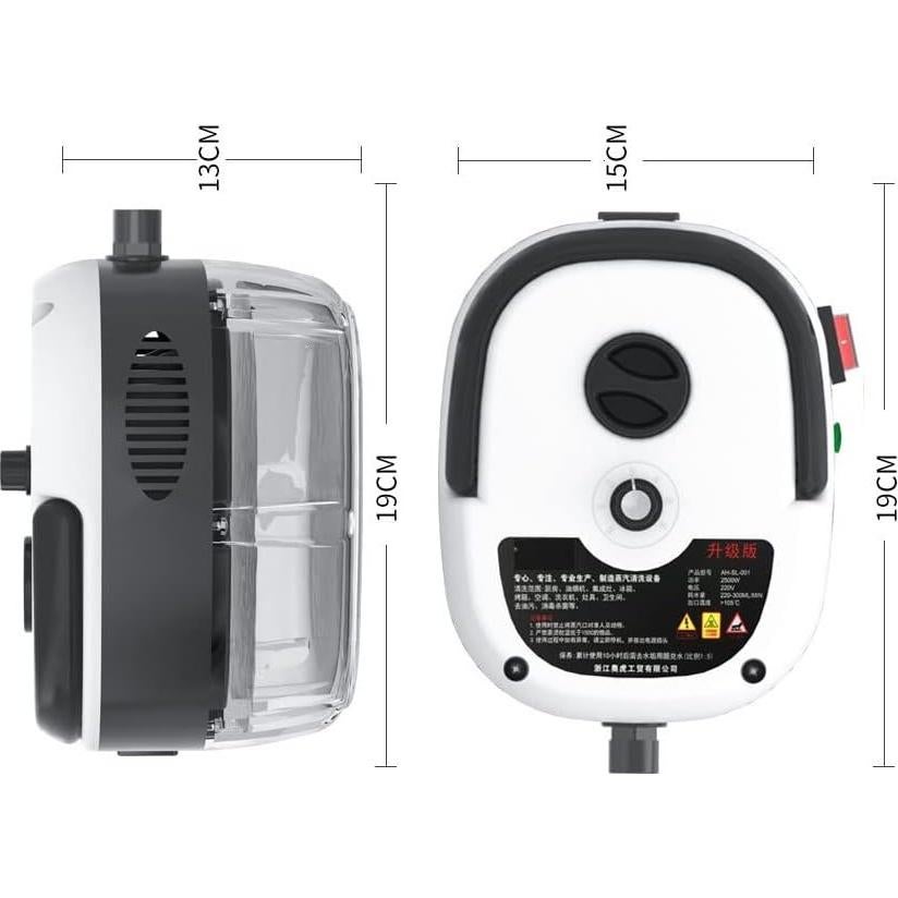 Limpiador a Vapor Lumirio 2500W Mini Mano 1000ml 3 Cepillos