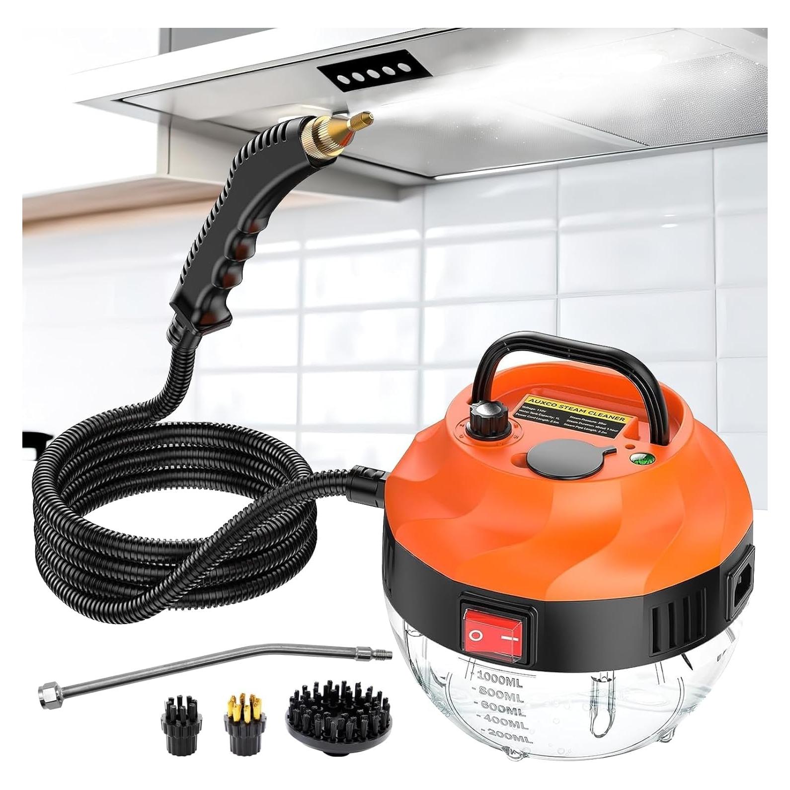 Limpiador de Vapor Hombasing 2500W 1L Alta Presión Naranja